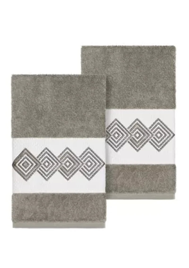 Noah Set of 2 Embellished Hand Towels