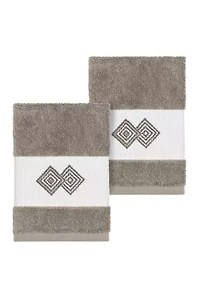 Noah Set of 2 Embellished Washcloths