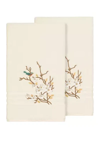 Spring Time Set of 2 Embellished Bath Towels
