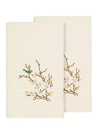 Spring Time Set of 2 Embellished Bath Towels
