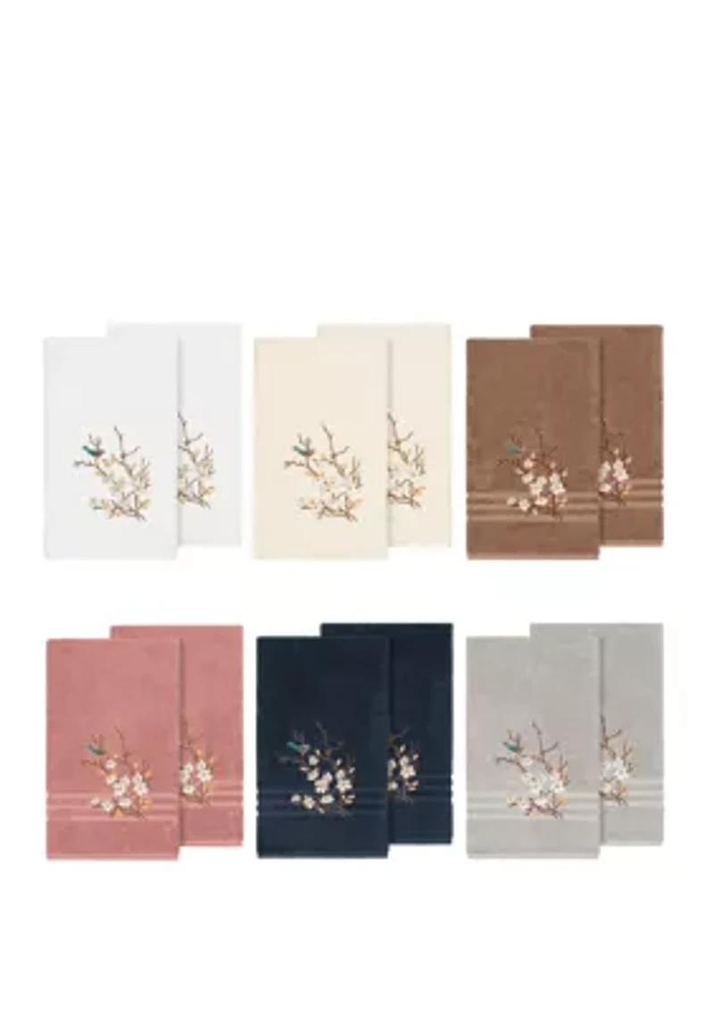 Spring Time Set of 2 Embellished Bath Towels