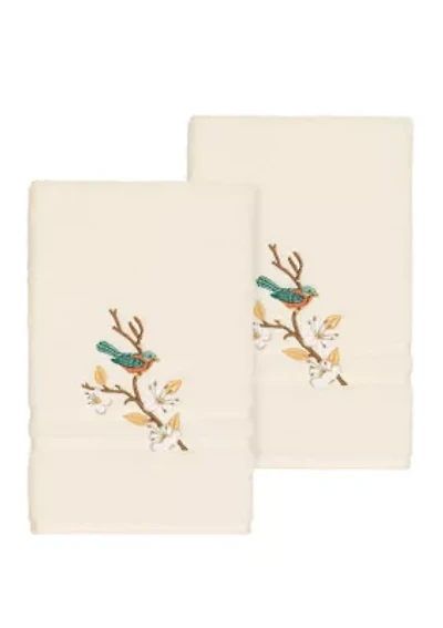 Spring Time Set of 2 Embellished Hand Towels