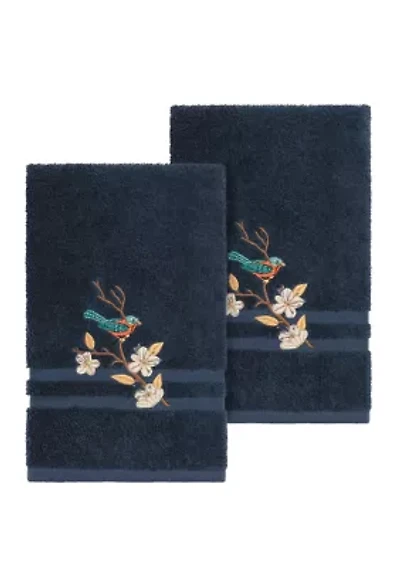 Spring Time Set of 2 Embellished Hand Towels