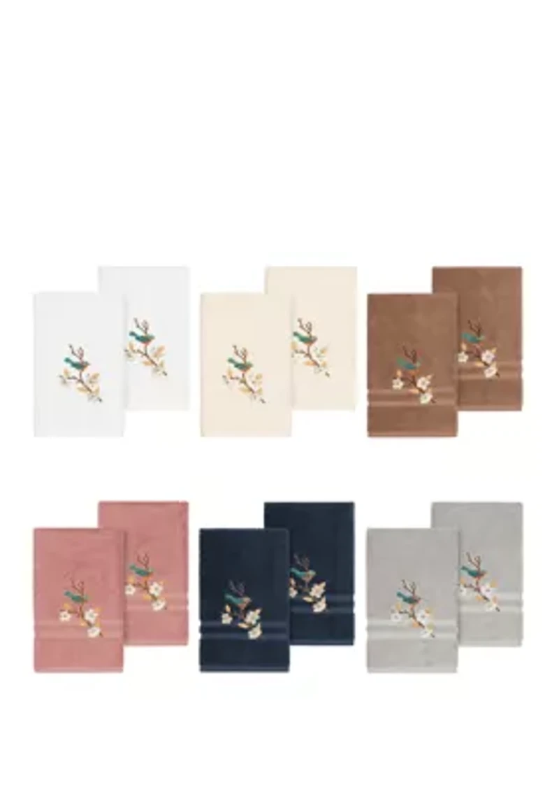 Spring Time Set of 2 Embellished Hand Towels