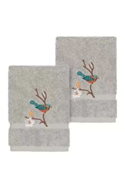 Spring Time Set of 2 Embellished Washcloths