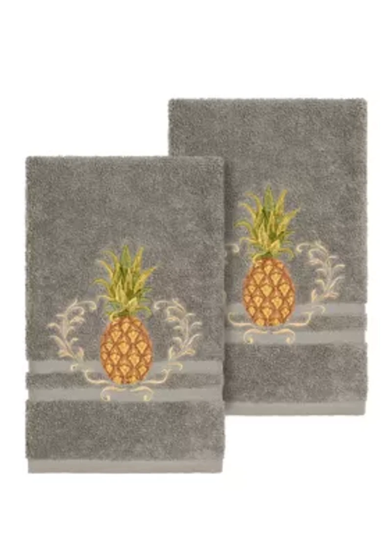 Welcome 2 Piece Embellished Hand Towel Set