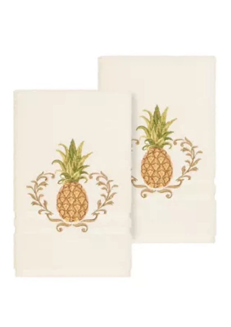 Welcome 2 Piece Embellished Hand Towel Set