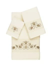 Bella 3 Piece Embellished Towel Set