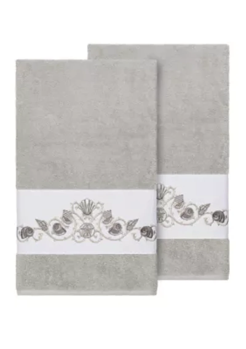 Bella Set of 2 Embellished Bath Towels