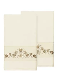 Bella Set of 2 Embellished Bath Towels