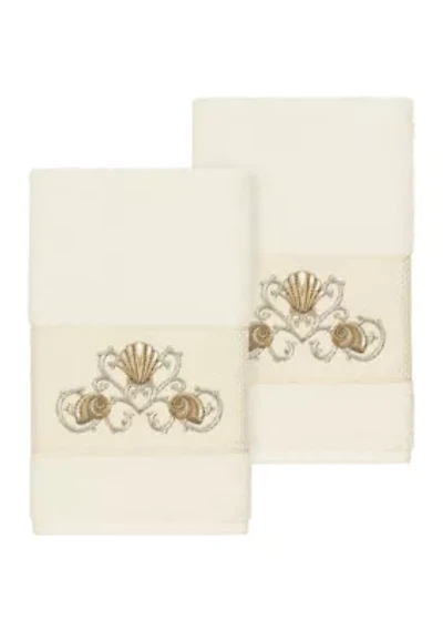 Bella 2 Piece Embellished Hand Towel Set