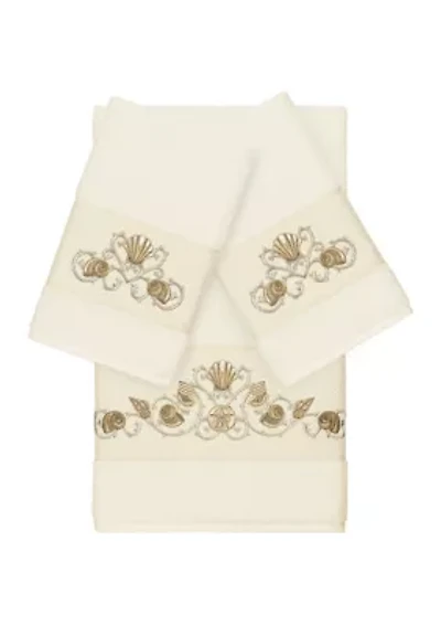 Bella 3 Piece Embellished Towel Set