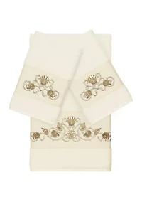 Bella 3 Piece Embellished Towel Set