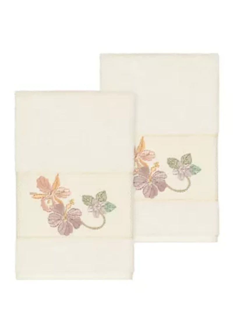 Caroline 2 Piece Embellished Hand Towel Set