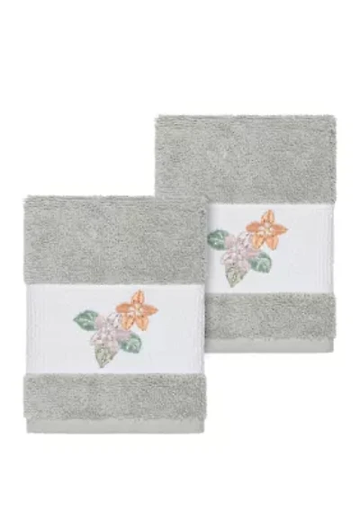 Caroline 2 Piece Embellished Washcloth Set