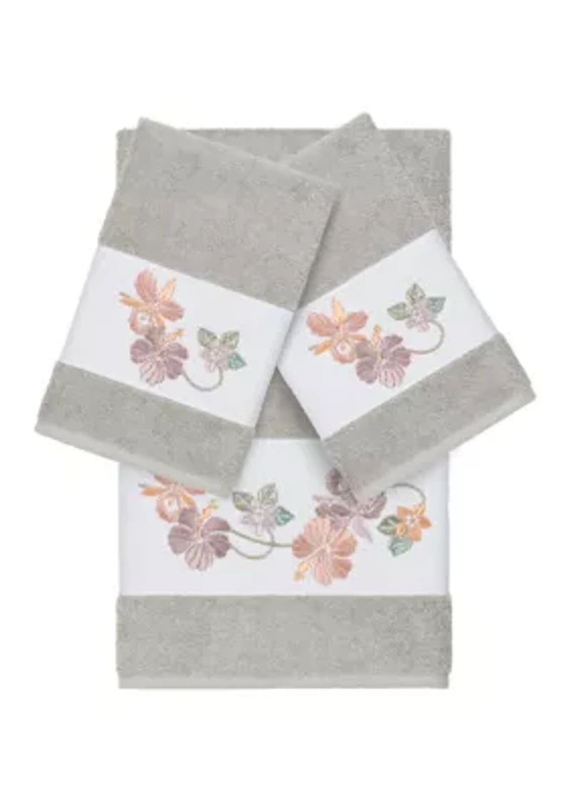 Caroline 3 Piece Embellished Towel Set