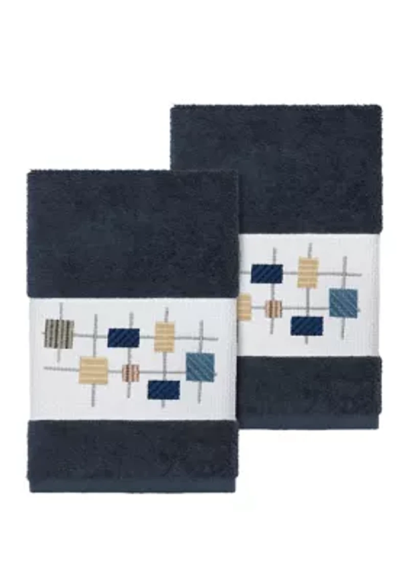 Khloe 2 Piece Embellished Hand Towel Set