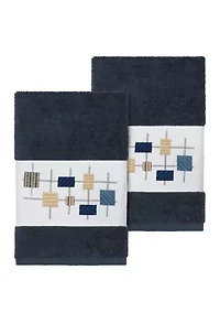 Khloe 2 Piece Embellished Hand Towel Set