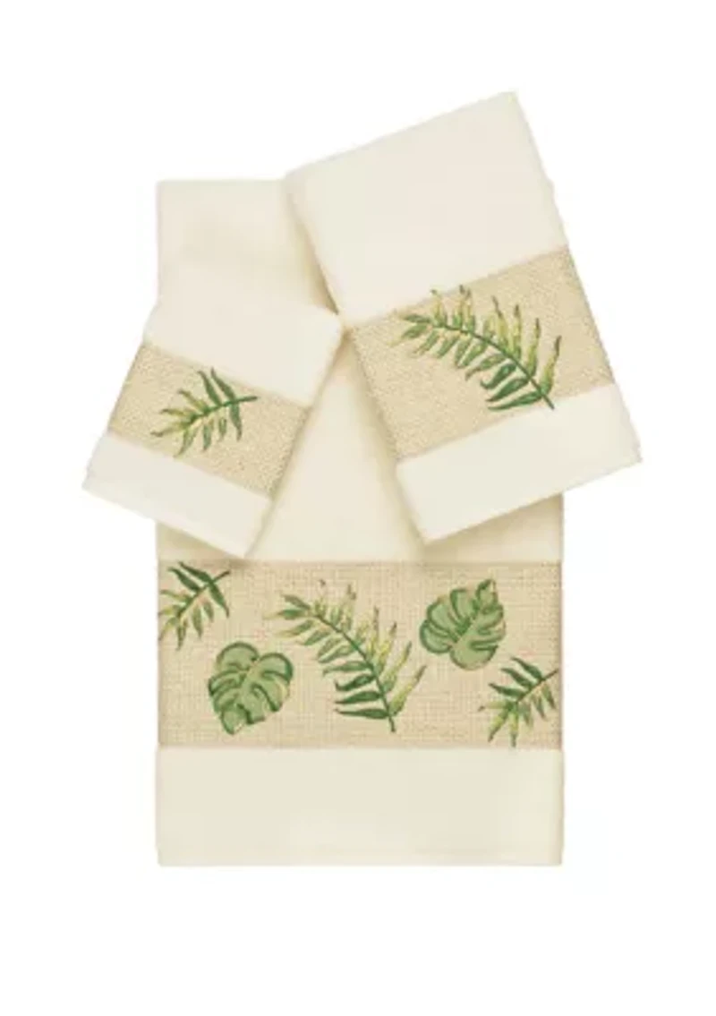 Zoe 3 Piece Embellished Towel Set