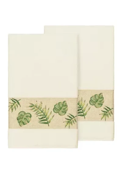 Zoe 2 Piece Embellished Bath Towel Set