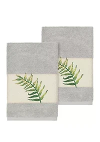 Zoe 2 Piece Embellished Hand Towel Set