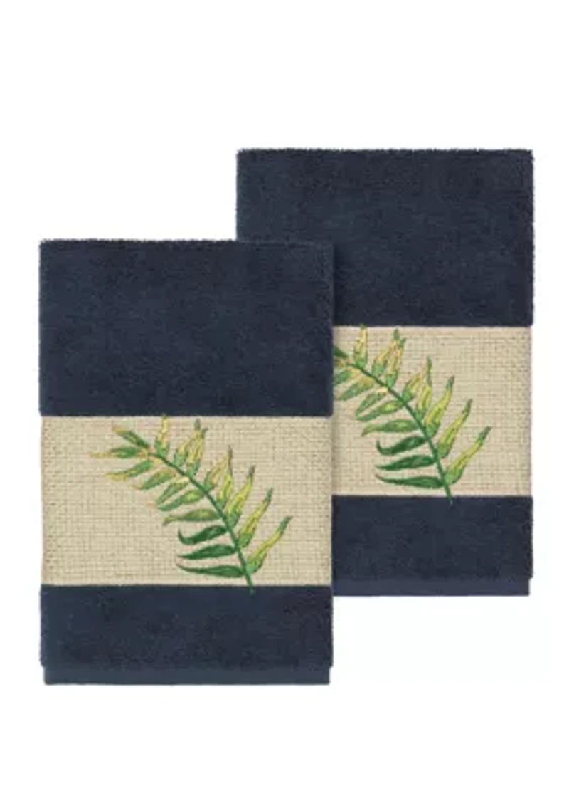 Zoe 2 Piece Embellished Hand Towel Set