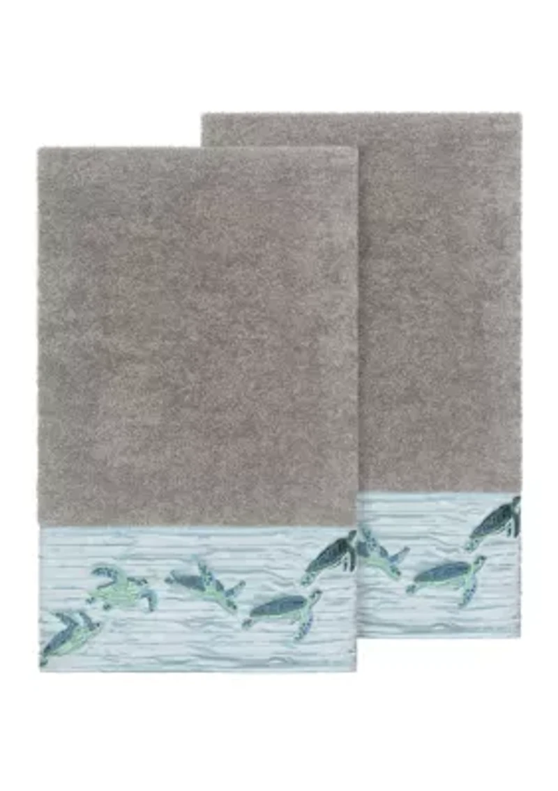 Mia 2 Piece Embellished Bath Towel Set