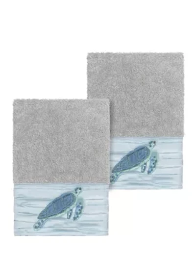 Mia 2 Piece Embellished Washcloth Set