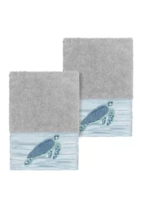 Mia 2 Piece Embellished Washcloth Set