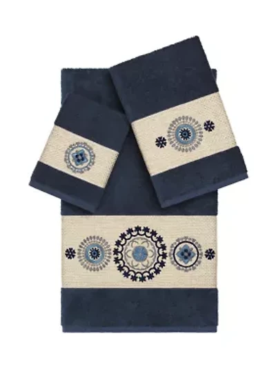 Isabelle 3 Piece Embellished Towel Set