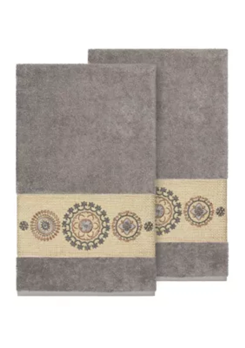 Isabelle 2 Piece Embellished Bath Towel Set