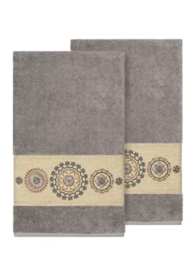 Isabelle 2 Piece Embellished Bath Towel Set
