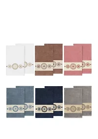 Isabelle 2 Piece Embellished Bath Towel Set