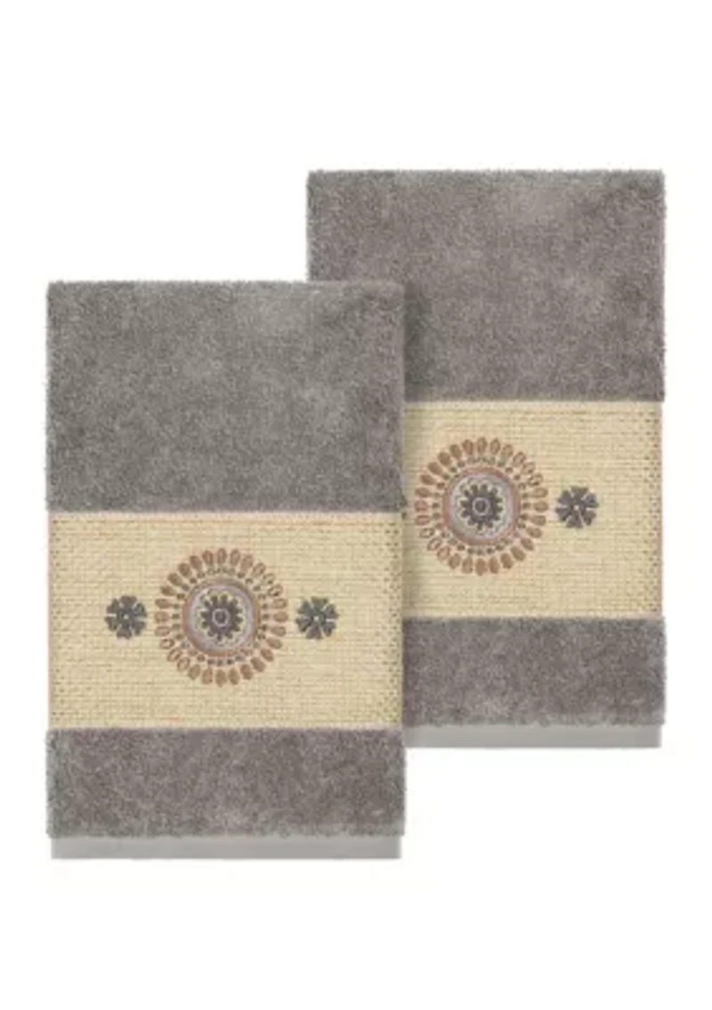 Isabelle 2 Piece Embellished Hand Towel Set