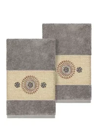 Isabelle 2 Piece Embellished Hand Towel Set