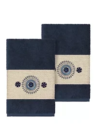 Isabelle 2 Piece Embellished Hand Towel Set