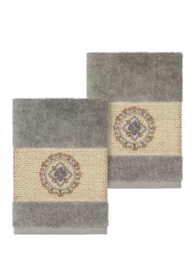 Isabelle 2 Piece Embellished Washcloth Set