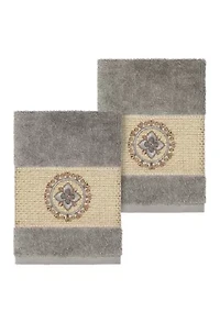 Isabelle 2 Piece Embellished Washcloth Set