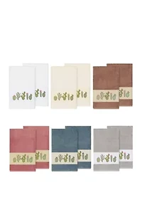 Mila 2 Piece Embellished Bath Towel Set