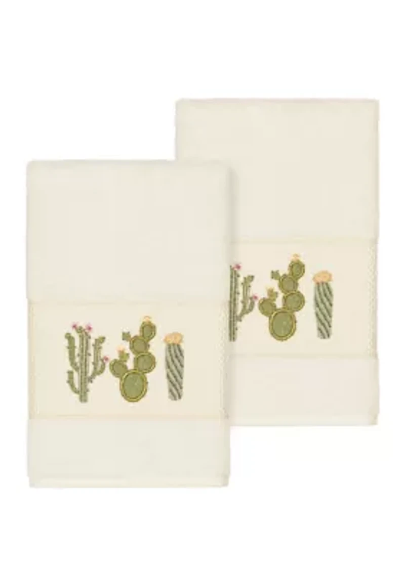 Mila 2 Piece Embellished Hand Towel Set