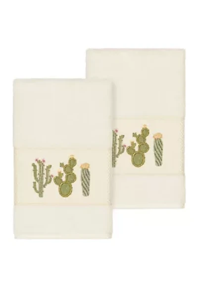 Mila 2 Piece Embellished Hand Towel Set