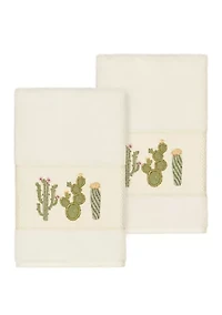 Mila 2 Piece Embellished Hand Towel Set
