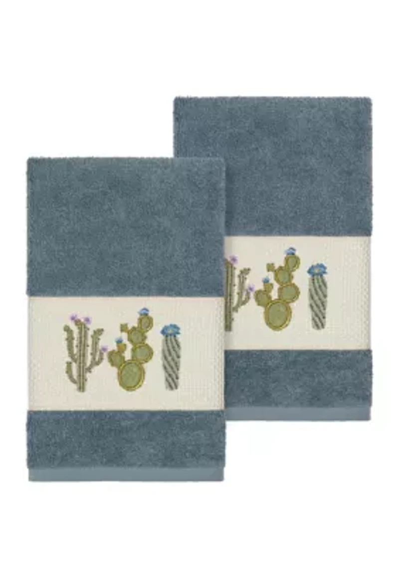 Mila 2 Piece Embellished Hand Towel Set
