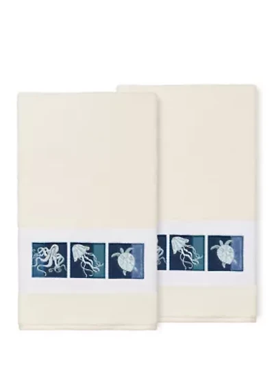 Ava 2 Piece Embellished Bath Towel Set