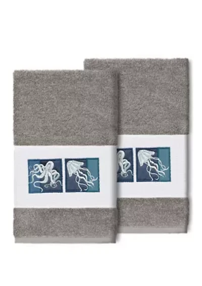 Ava 2 Piece Embellished Hand Towel Set