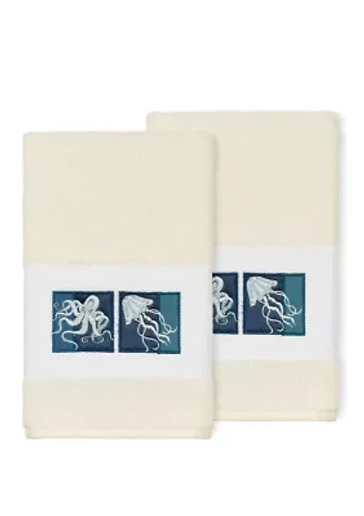 Ava 2 Piece Embellished Hand Towel Set
