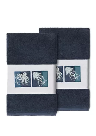 Ava 2 Piece Embellished Hand Towel Set