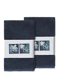 Ava 2 Piece Embellished Hand Towel Set