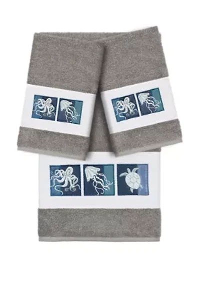 Ava 3 Piece Embellished Towel Set
