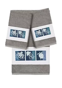 Ava 3 Piece Embellished Towel Set